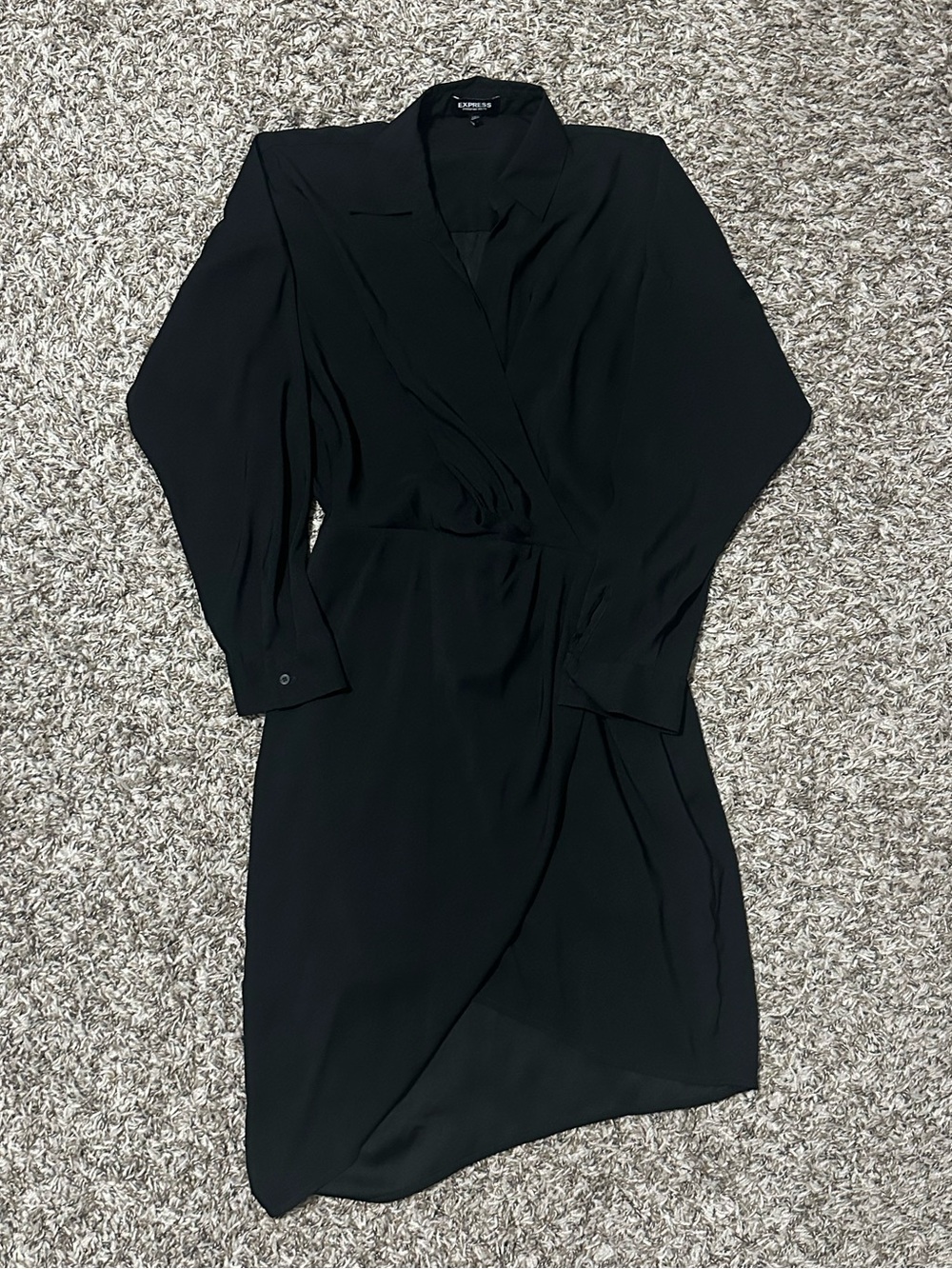 Express Black Wrap Midi Dress